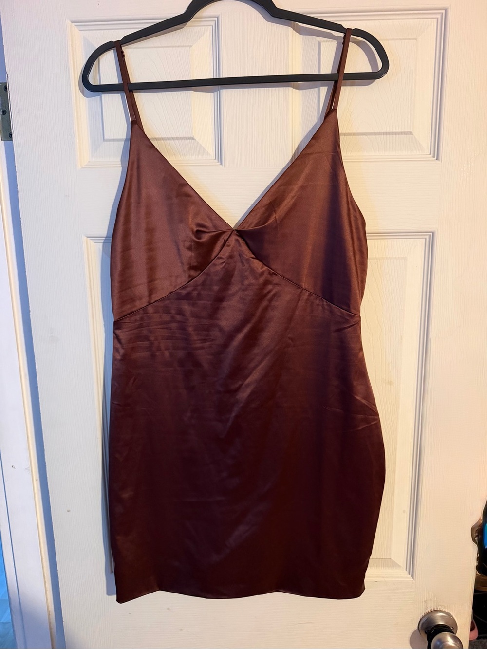 Fashion Nova Satin Slip Dress - Chocolate Brown